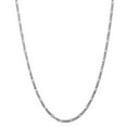 thumbnail image 1 of Real 14kt White Gold 3mm Flat Figaro Chain; 16 inch; Lobster Clasp; for Adults and Teens; for Women and Men, 1 of 5