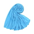 thumbnail image 2 of Elegant Jersey Knit Scarf for Women Solid Color Long Wrap Shawl Versatile Stretchy Headscarf Sky Blue, 2 of 3