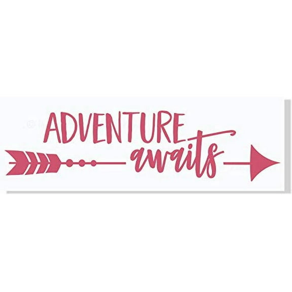 Adventure Awaits with Arrow Vinyl Lettering Art Wall Sticker Home Décor 36x10-Inch Lipstick