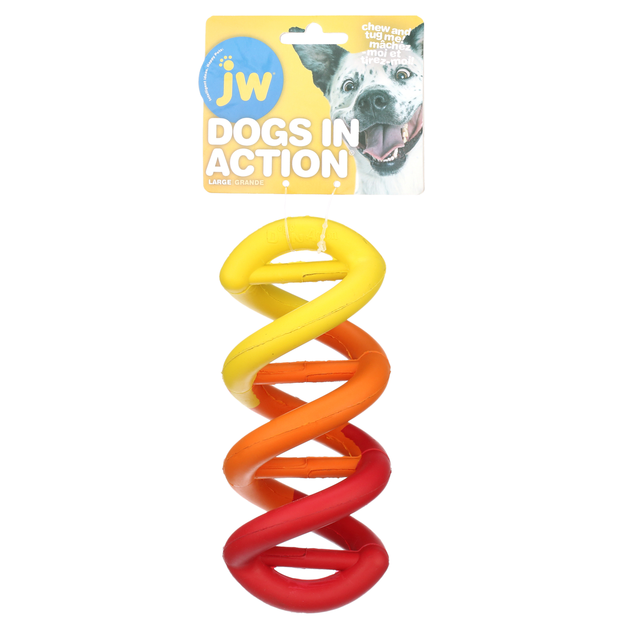 JW Dogs in Action Double Helix Shaped Rubber Chew and Tug Dog Toy, Multicolor, Large, Pack of 1 - image 2 of 5
