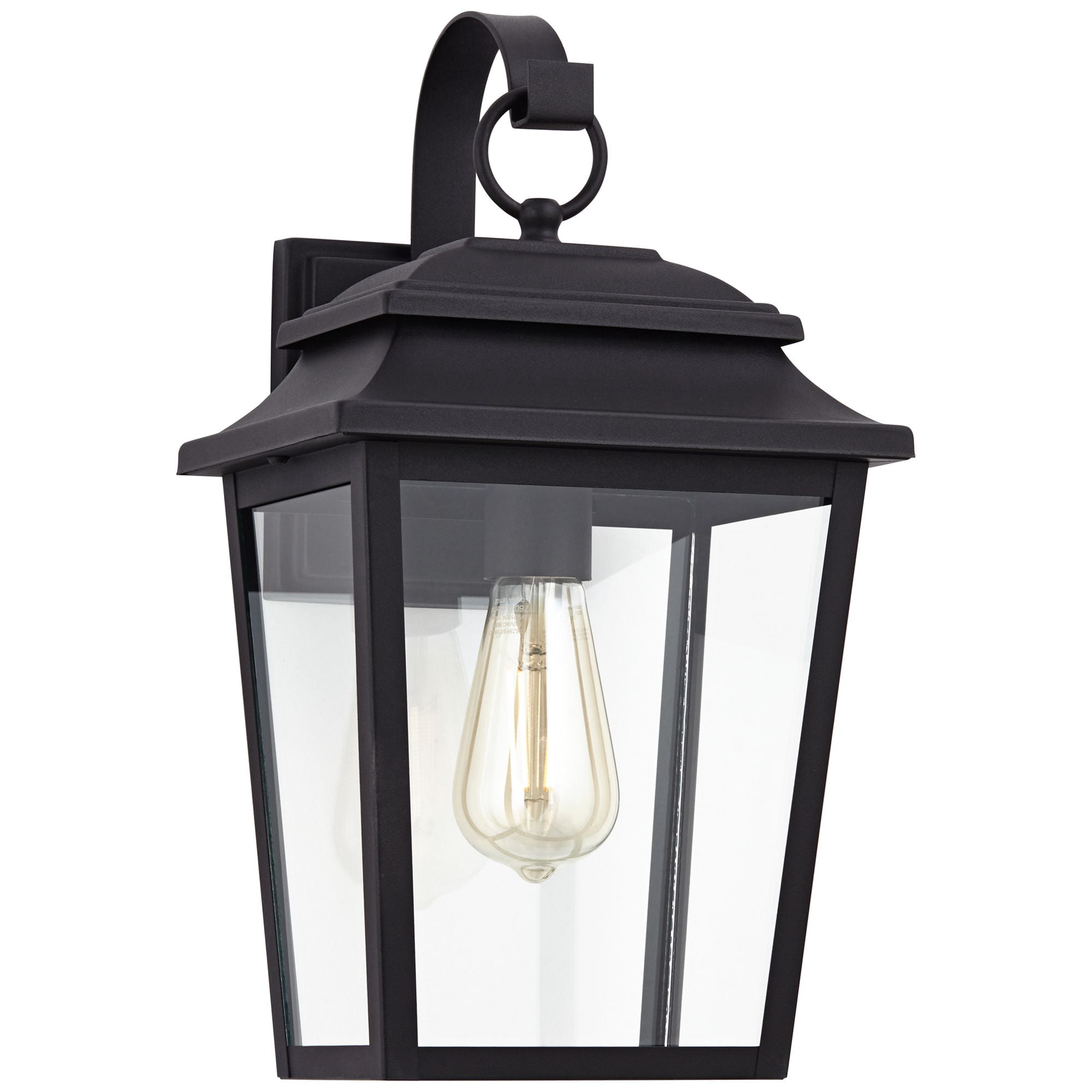John Timberland Bellis Verde Rustic Outdoor Wall Light Fixture Texturized Black 15 1/4" Clear Glass for Post Exterior Barn Deck House Porch Yard Home