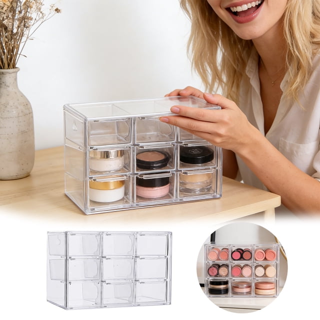 Acrylic Drawer Organizer Clear Desk Organizer With Drawer Stackable Storage Drawers With 12 Drawers Makeup Organizers For Makeup Jewelry Pens Craft