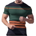 thumbnail image 7 of Lopecy-Sta Mens Athletic Shirts Color Block Round Neck Pullover Short Sleeve Tee Shirts Casual Crewneck T Shirt Trendy Summer Tops, 7 of 7
