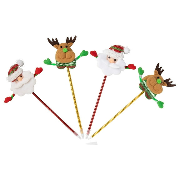 Santa & Reindeer Christmas Character Pens, Stationery, Christmas, 12 Pieces