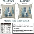 thumbnail image 4 of Brown Blue Christmas Pillowcase, 18x18 Christmas Tree Print Decorative Throw Pillow, Outdoor Farmhouse Holiday Decor Pillowcase, Cushion Cover Decor, Suitable for Home Sofa Beds (2-Pack), 4 of 12