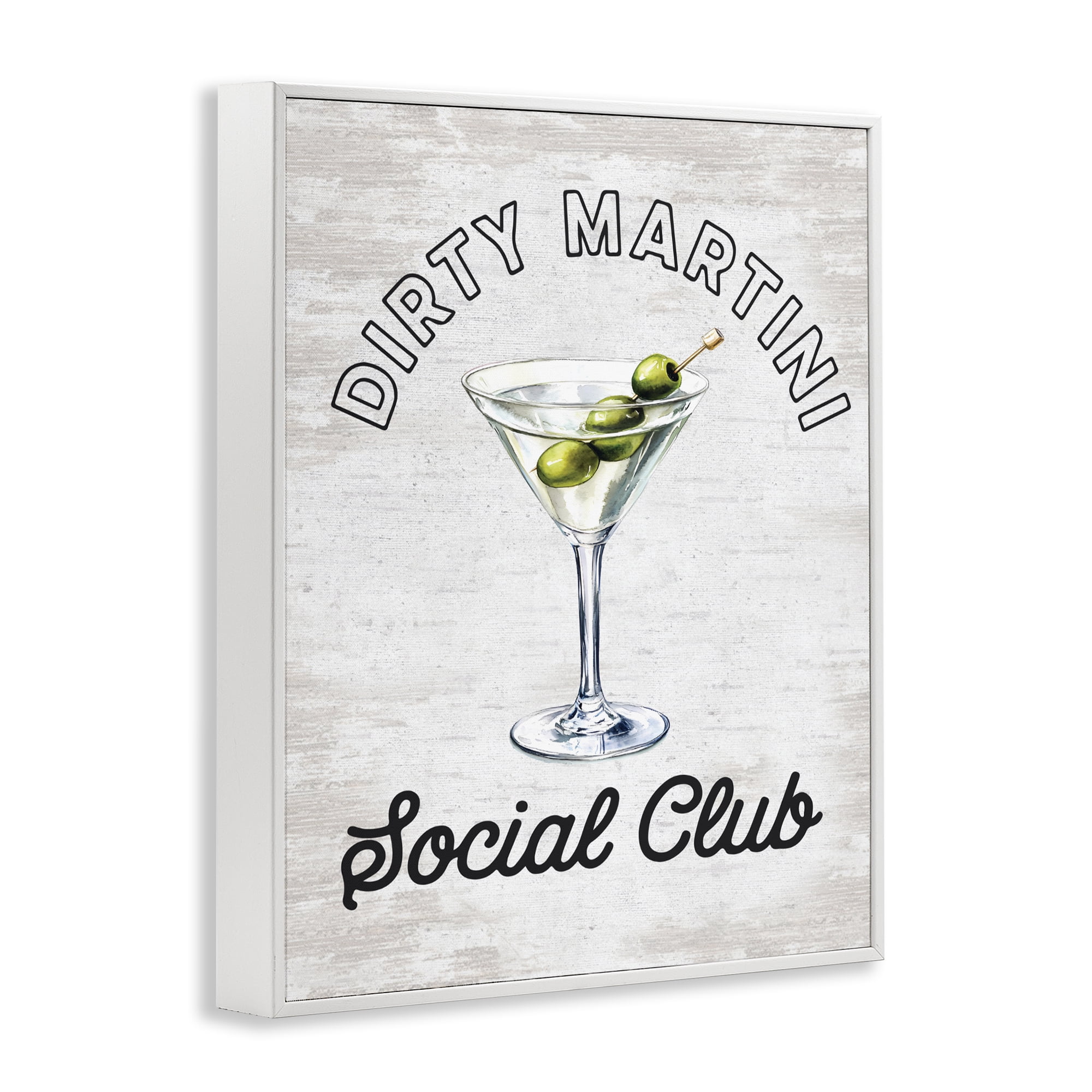 Stupell Industries Dirty Martini Social Club White Framed Giclee Art, design by Lettered and Lined