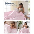 thumbnail image 6 of Sivio Weighted Blanket for Adults 15lbs Queen Size, Soft Minky Dot Heavy Blanket with Glass Beads for Bed Sofa Chair, Cooling and Warm Reversible  Bed Blanket for All Season ,60"x 80" ,Pink, 6 of 10