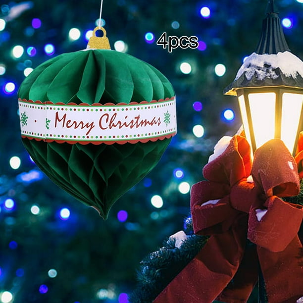 Decoraciones navideñas, guirnaldas colgantes de papel, papel crepé