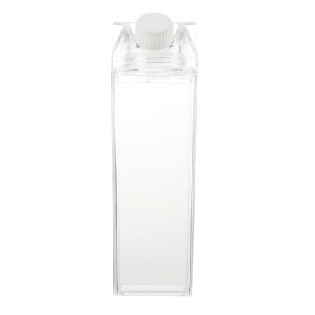 

NUOLUX Bottle Milk Water Carton Clear Cup House Shaped Beverage Transparent Tea Container Bottles Flat Square