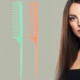 thumbnail image 7 of huanledash Rat Tail Comb Wide Tooth Non-slip Comfortable Grip Massage Scalp Anti Static Hairdressing Comb Point-tail Highlight Comb Hair Salon Accessories, 7 of 7