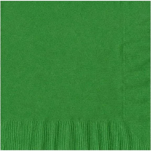 600 - (12 Pks of 50) 2 Ply Plain Solid Colors Luncheon Dinner Napkins Paper - Kelly Green