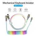 thumbnail image 1 of Cable en espiral para teclado mecánico de 104 teclas, Cable tipo C, Cable de puerto Usb personalizado, Cable en espiral de aviador para accesorios de teclado para juegos Tan Jianjun unisex, 1 of 2