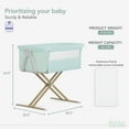 thumbnail image 6 of Evolur Orabelle Bedside Bassinet and Sleeper for Baby in Mint, Easy to Fold and Carry, 6 of 15