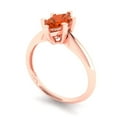 thumbnail image 2 of 1 ct Marquise Cut Simulated Red Diamond Solitaire 18K Rose Gold Womens Engagement Ring, 2 of 6