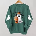 thumbnail image 2 of Jsaierl Halloween Sweatshirts for Women Spooky Ghost Print Pullovers Fall Holiday Round Neck Long Sleeve Sweater Tops Halloween Party Supplies, Sizes XS-XL, 2 of 6