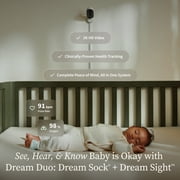 Owlet Dream Duo (Gen 3) Smart Baby Monitor System | Oxygen & Pulse Rate Tracking + 2K HD Video Camera | Health Insights via App - Mint
