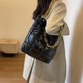 thumbnail image 3 of Bolso Hombro Con Cadena para Mujer Bolso Mano Acolchado Bolsos Compras (negro), 3 of 7