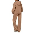 thumbnail image 4 of Hoodie Sets Sweat Suit Sweat Set Hoodie And Sweatpants Set Sweatset Sweatsuits Women 2 Piece Outfit Fall Tracksuit Matching Oversized Hoodies Baggy Sweatpants Set, Camel-M, 4 of 5