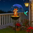 thumbnail image 5 of Solar Snowman & Fox Christmas Metal Stake Lights, Festive Xmas Outdoor Garden Decorations with Umbrella, Lighted Holiday Yard Stakes, Waterproof Pathway Lawn Decor for Christmas Party, 5 of 8