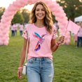 thumbnail image 3 of Domzest Women Breast Cancer Awareness Tie Dye T Shirt Short Sleeve Round Neck Casual Graphic Tee Pink Ribbon Support Survivor Gift Summer Top Pink XL, 3 of 6