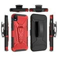 thumbnail image 5 of TJS for TCL Ion Z / TCL A3 A509DL / TCL A30 Phone Case, with Tempered Glass Screen Protector, 3 in 1 Combo Belt Clip Holster Impact Resist Rugged Kickstand Phone Cover (Red), 5 of 6
