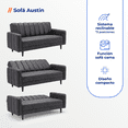 thumbnail image 3 of Sillón Sofá Cama Austin Reclinable 3 Posiciones Tipo Cuero Cómodo Chocolate, 3 of 7