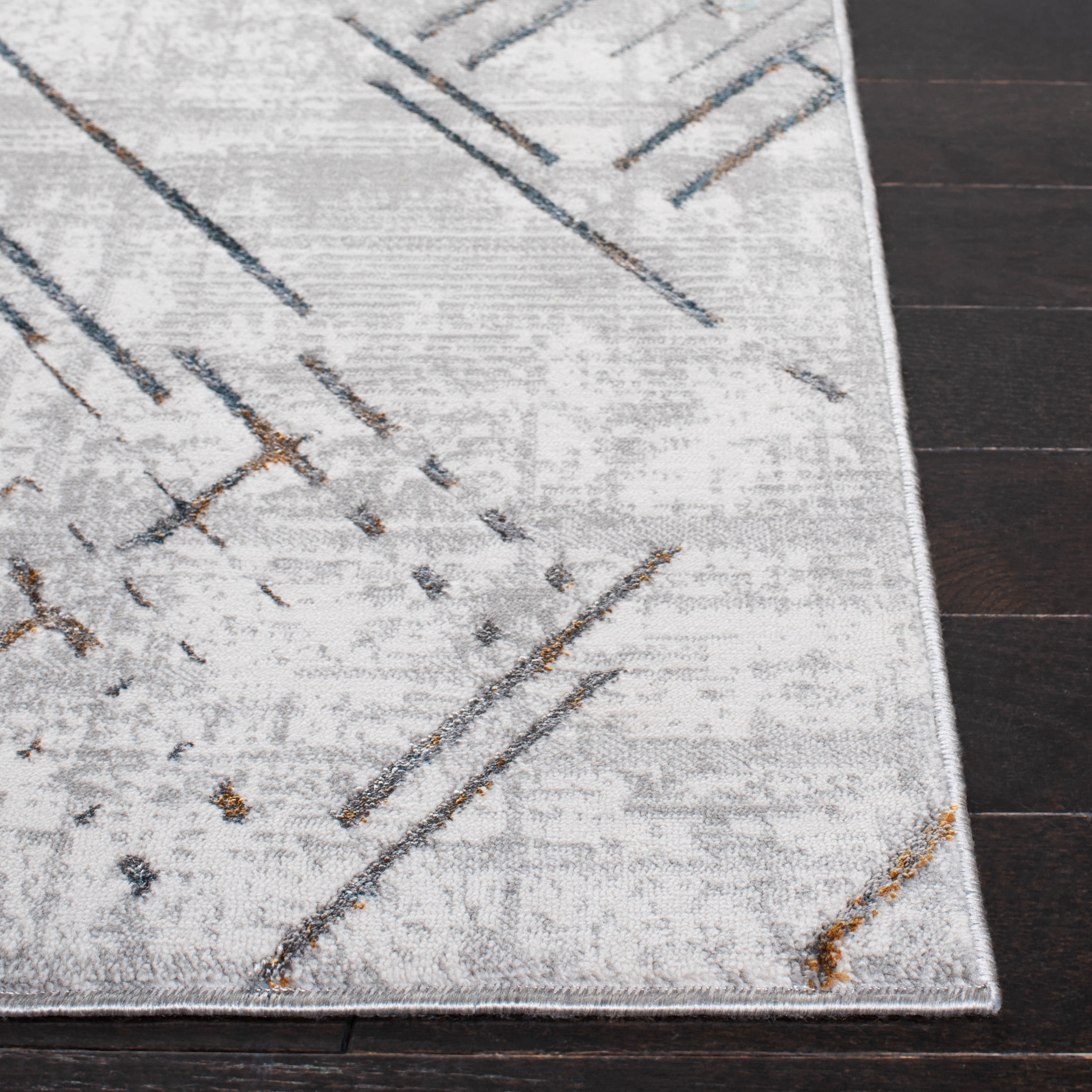 SAFAVIEH Sonoma Mattie Abstract Runner Rug, Ivory/Grey, 2'2" x 9'