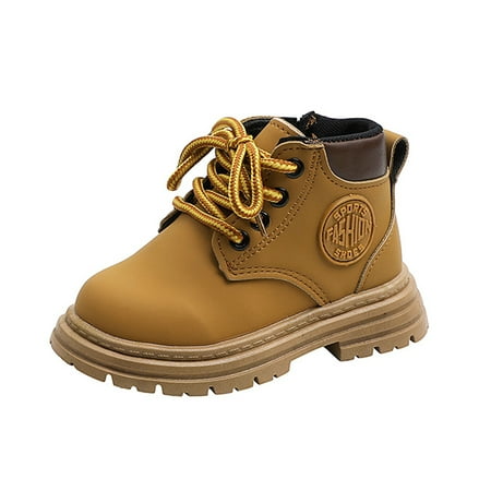 

Girls Combat Boots Soft-soled Anti-slip High Top Shoes With Side Zipper