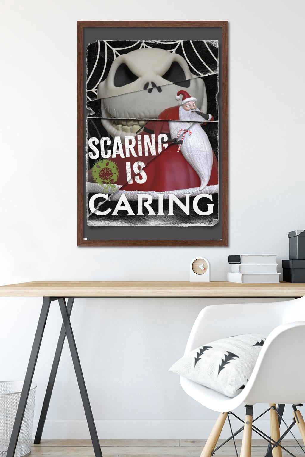 Disney Tim Burton's The Nightmare Before Christmas - Distorted Caring Wall Poster, 22.375" x 34" Framed