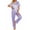 04 Light Purple, variant on Silk Satin Pajamas Set for Women Two-Piece Short Sleeve Shirt with Long Pajama Pant Set Soft Button Down Loungewear Nightwear Pjs Sleepwear for Women