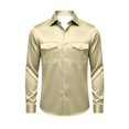 thumbnail image 4 of StSilkitty Men's Satin Shirts Long Sleeve Collared Button down Dress Shirt with Pockets Lightweight Business Casual Tops, 4 of 5
