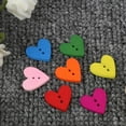 thumbnail image 4 of 200Pcs Colorful Wooden Heart Shape Buttons For DIY Crafts And Clothing Decorations Sewing Craft Decoration, 4 of 8