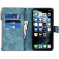 thumbnail image 6 of Wallet Case Compatible with iPhone 11 Pro Case,[9 Card Slots] [Wrist Strap] [Stand Feature] Zipper Cash Pocket Magnetic Leather Cover Shockproof Slim Case for iPhone 11 Pro,5.8 inch Blue, 6 of 14