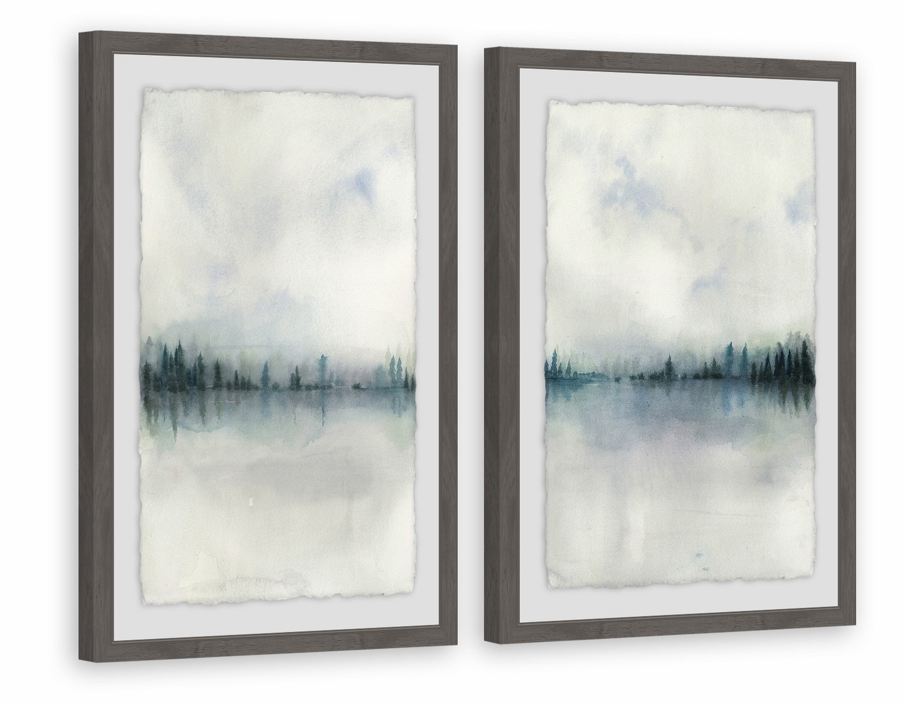 Marmont Hill Cloudy Lake Diptych, 18" x 24"