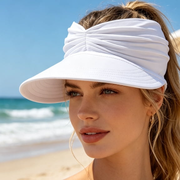 2026 New Women's UV Protection Sun Visor Hat, Sun Hats for Women, Lightweight Foldable Ponytail Sports Cap Beach Outdoor