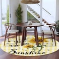 thumbnail image 3 of Sunflowers Round Area Rug 5Ft Washable Circle Rugs for Living Room Bedroom, Spring Summer Bees Floral Yellow Plaid Non-Slip Carpet Floor Mats Indoor Outdoor Carpet Runner Aesthetic Home Decor, 3 of 8