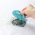 thumbnail image 3 of Hair Catcher Sink Strainer - Anti Clog Drain Filter for Kitchen & Bathroom | Flexible Rubber Hair Stopper | 3.9 Inch Flat Mouth Design with Bottom Positioning Foot, 3 of 9