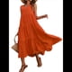 thumbnail image 2 of Vestidos de Verano para Mujer, Sin Mangas, Largos, con Escote en V, Informales, Fluidos y con . Color Naranja M, 2 of 8