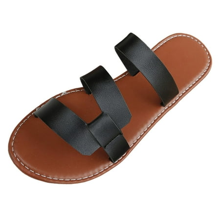 

PEASKJP Platform Sandals Women Dressy Sandals for Women Dressy Summer Thong Sandals for Women T Strap Adjustable Ankle Buckle Womens Sandals with Arch Support (Black 7)