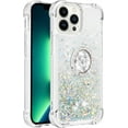thumbnail image 6 of Glitter Case for Apple iPhone 14 Pro, Bling Sparkle Floating Cover Liquid Fashion Girly Women Girls Clear with Ring Holder Phone Case for iPhone 14 Pro  Silver, 6 of 12