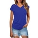 thumbnail image 2 of Karight Women's Solid Color T-Shirt Casual Summer Short Sleeve Crewneck Loose Casual Basic Tee Tops Blouse, 2 of 9