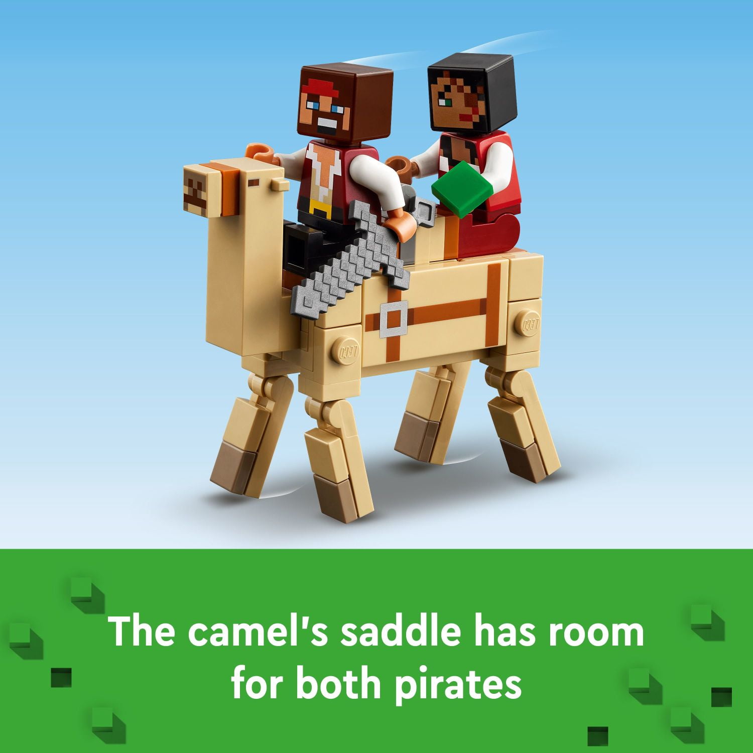 LEGO Minecraft The Pirate Ship Voyage, Boat Toy Playset for Kids with Squid, Camel and Pirate Figures, Pirate Toy Building Set for Action Role-Play