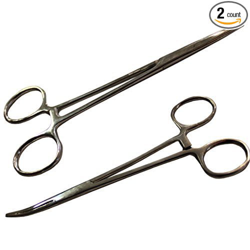 New 1pc Set 5/" Straight//Curved Hemostat Forceps Locking Clamps Stainless Steel