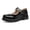 Black, variant on Mary Jane Loafers Gothic Thick Platform Heel Imitation Leather Round Toe Ankle Strap Dress Shoes For Campus Work Casual Occasions