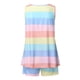 thumbnail image 2 of Pijama sin mangas Jumpingount con cuello y estampado de rayas de bloque de color para mujer Color claro XL, 2 of 6