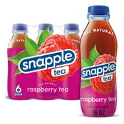 Snapple Natural Raspberry, Bottled Tea Drink, 16 fl oz, 6 Bottles