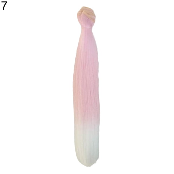 AYYUFE Gradient Long Straight Wig Synthetic Hair Extension for DIY BJD Doll