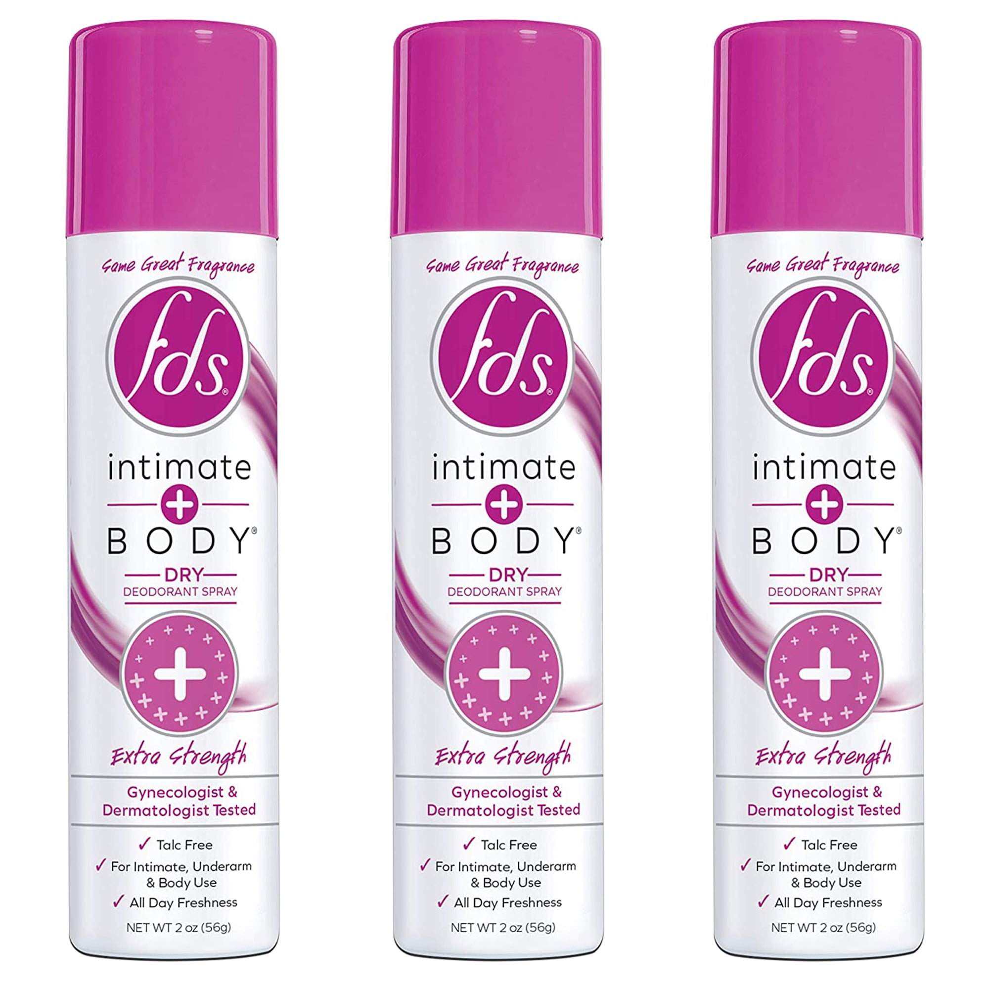 (3 Pack) FDS Intimate Deodorant Spray All Day Freshness, Extra Strength