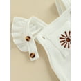 thumbnail image 6 of Qiylii Newborn Baby Boy Girls Clothes Infant Daisy Romper Waffle Ruffled Sleeveless Backless Bodysuit Jumpsuit Headband Outfit,0-18M, 6 of 9