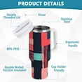 thumbnail image 2 of Yayeee 40oz Stainless Steel Tumbler with Straw and Handle Double-Wall Insulated Travel Water Bottle, Pink Geometric, 2 of 8